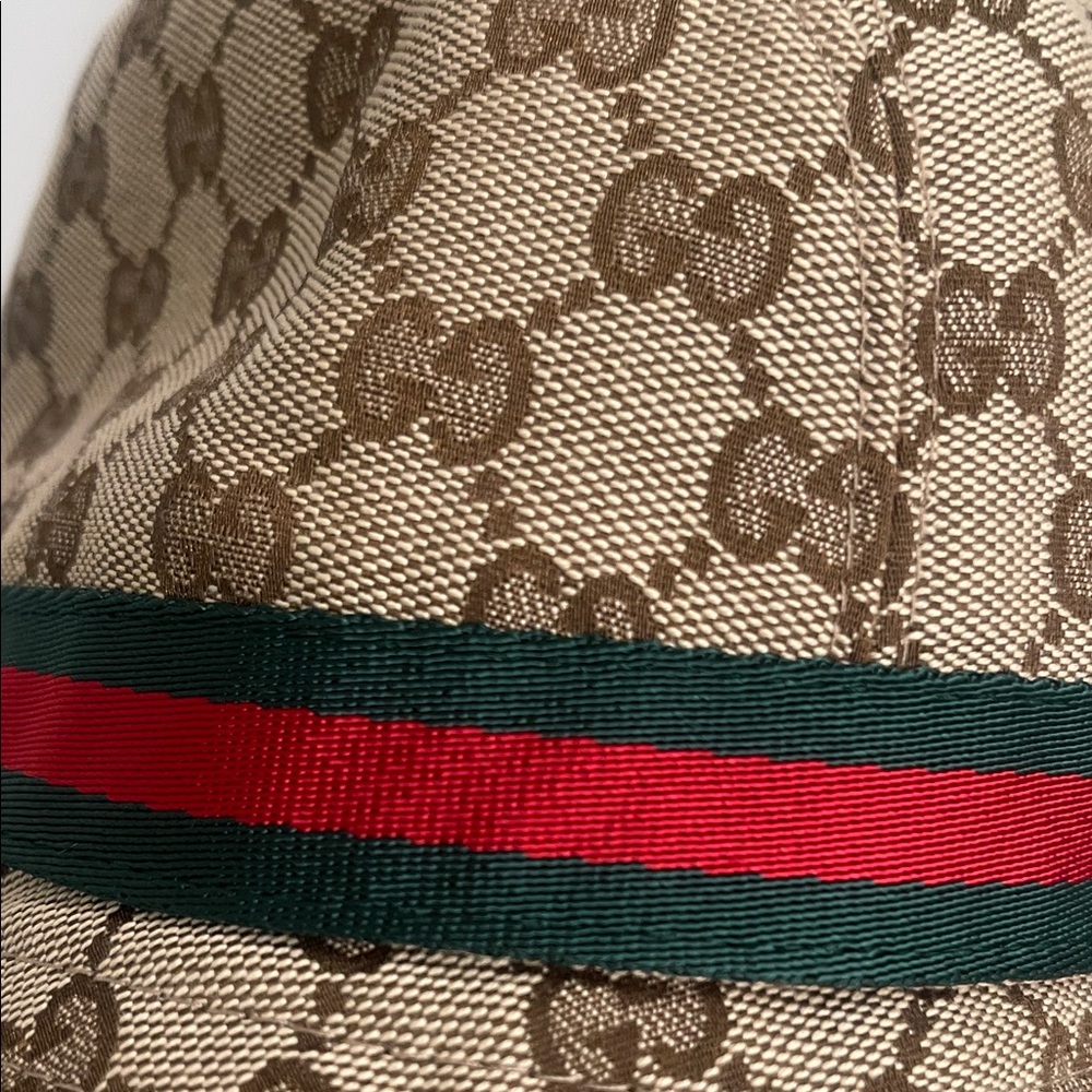 Gucci Beige and Brown Monogram Bucket Hat - Picture 9 of 9